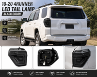 Feux arrière LED de rechange, base noire fumée, feux de position rouges LED, pièces détachées compatibles avec Toyota 4Runner 2010-2020