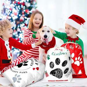 Sacs cadeaux de Noël personnalisés pour animaux de compagnie, chiens, chats, chiots, garçons, filles, Père Noël, 40*50cm, Joyeux Noël, cadeau de Noël, jouet, sac cadeau - Product Image 5