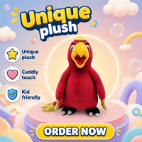 Peluche personnalisée mignonne en forme de perroquet avec rembourrage en coton PP, visage brodé, anti-stress, cadeau promotionnel
