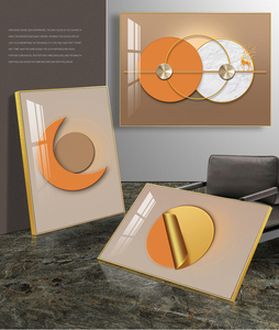 Fondo de ciervo dorado para decoración de pared, pintura geométrica abstracta colgante, tríptico <span class=keywords><strong>moderno</strong></span> minimalista para sala de estar - Product Image 4