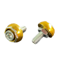 Baut Sekrup Pengikat Plat Nomor Motor Aluminium Multi-warna 6mm, Washer Plat Dekoratif, Baut Kepala Heksagonal