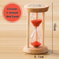 Nouvelle Horloge de Sable Cylindrique en Bois Personnalisée Moderne (1/3/5 Minutes) Lumineuse Anti-Chute Design Rétro Créatif Durable