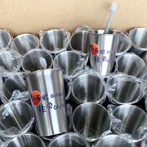 Vaso para Enjuague Bucal de Acero Inoxidable, Forma Recta, Portátil, para Viajes, Ecológico, Diseño de Color Sólido - Product Image 2