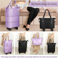 Sac polochon à 8 roues en tissu Oxford de luxe avec grande capacité extensible pour les voyages d'affaires et de vacances