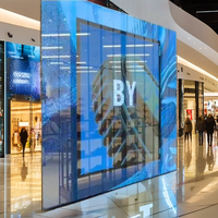 Écran LED transparent d'intérieur P3.91, panneau d'affichage LED haute transparence pour vitrine de magasin et centre commercial