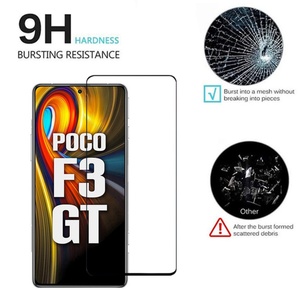 Protection d'écran pour Xiaomi Poco F3 GT, verre trempé 9H anti-rayures, couverture intégrale 2.5D, impression soyeuse - Product Image 3
