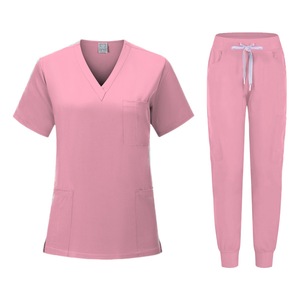 Women V-Neck Scrub Set Lightweight Knitted Moisture Wicking Hospital Uniform Split Set For Medical Workwear - Product Image 5