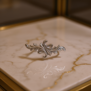 Orecchini a polsino classici in argento 925 con motivo vegetale per l'uso quotidiano, gioielli unisex - Product Image 2