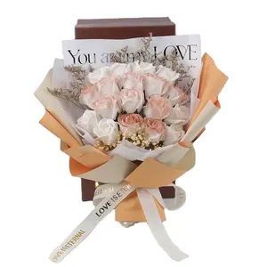 Produit Tiktok Boîte à ornements cadeaux éternels-Fleur de rose de savon parfumée Flora avec souffle de bébé pour les articles de la Saint-Valentin