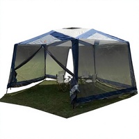 Tente pergola hexagonale anti-moustiques et pare-soleil en tissu 190T avec structure en acier, grande capacité, pour camping extérieur, trois saisons