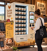 Op maat gemaakte koelkast voor koude eieren en fruit, voor boerderijbezitters, met gekoelde touchscreen-eierenkast voor kippen eieren.
