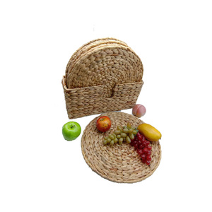 Customized Factory Supply Weave Natural Water Hyacinth Placemat Modern <strong>Round</strong> <strong>Tablemat</strong> - Product Image 2