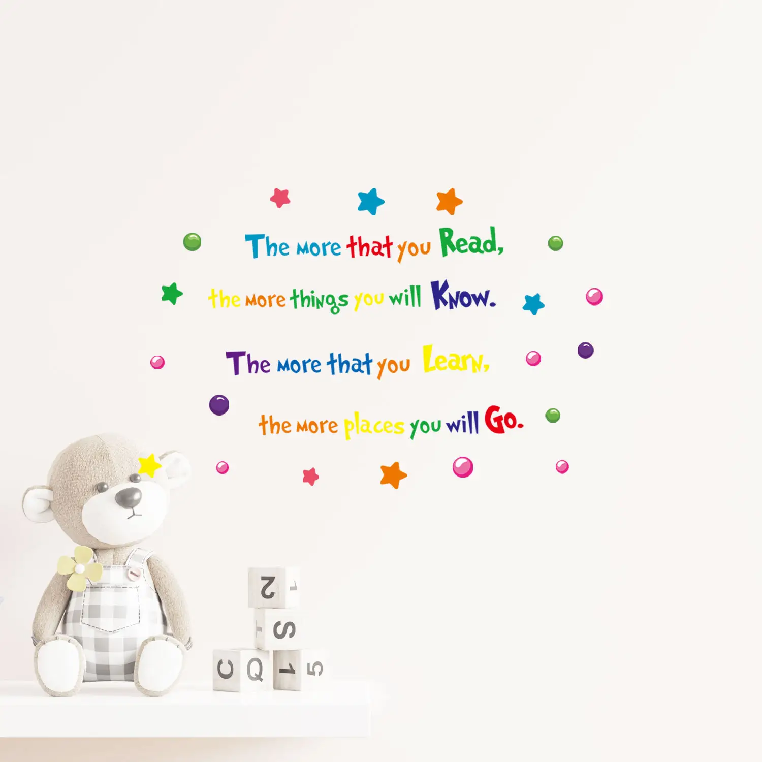 The More That You Read Wall Sticker Inspirational Quotes and Children Wall Stickers Kids Bedroom Classroom Wall Decor