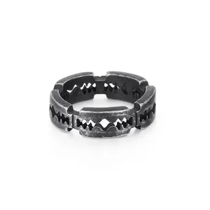 KALEN Gothic Punk blade Shape Hip Hop gioielli anelli anello in acciaio inossidabile per uomo