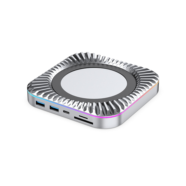 Aluminum Stand Dual 10Gbps NVMe SSD 4K 240Hz PD100W Type C Audio Docking Station Hard Drive Enclosure USB-C Hub for Mac Mini M4