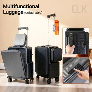 비즈니스맨 여행 가방, 마그네틱 버클 사이드 포켓 지문 잠금 캐리어, 휴대폰 홀더 USB 충전 포트 디지털 저울 - Product Image 1