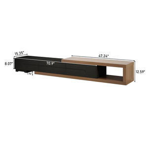 Factory Wholesale Custom Extendable Tv Stand, Wood Reversible Entertainment Center With 3 Large Drawers - Product Image 4