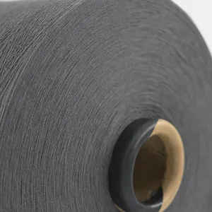 Textile Factory GRS-certified Recycled NE24/1 60% Cotton 40% Polyester Iron Grey Open End Combed Knitting Yarn for Knitting