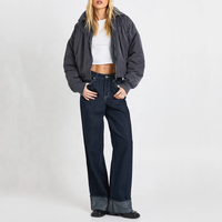 Veste décontractée tendance streetwear, coupe-vent d'hiver, veste bomber zippée pour femme avec logo personnalisé