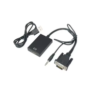 Adaptateur VGA mâle vers HD femelle avec câble audio 3,5 mm et câble de charge USB, câble convertisseur VGA vers HDTV