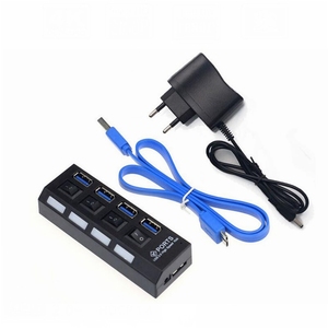 ฮับ USB 3.0 ความเร็วสูง 7 พอร์ต ฮับ USB 3.0 2.0 4 พอร์ต พร้อมไฟ LED สวิตช์เปิด/ปิด + อะแดปเตอร์ไฟฟ้า EU US สำหรับพีซีและแล็ปท็อป - Product Image 1