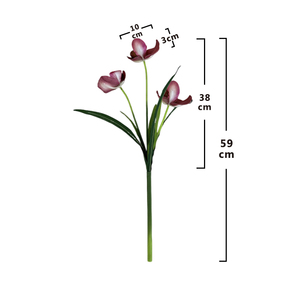 QYYM-502 3 teste orchidea europea durevole fiore artificiale decorazione di nozze di alta qualità lancio di nuovi prodotti - Product Image 4