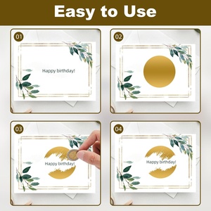 Autocollants ronds de 1 pouce dorés et argentés, autocollants à gratter auto-adhésifs avec revêtement métallique pour cartes DIY et prix de fête - Product Image 3
