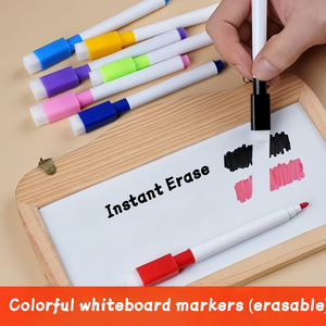 Lot de 40 stylos + 5 gommes, marqueurs effaçables à sec à pointe ultra fine en plastique magnétique pour tableau blanc, avec gomme, pour l'école et le bureau - Product Image 5