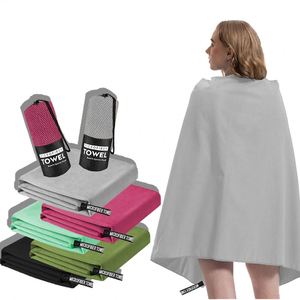 Serviette de sport en polyester tissé à séchage rapide, microfibre anti-sable, compacte, accessoire de voyage et de camping pour adulte - Product Image 1