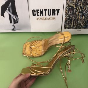 Unique Designer Sandalia Casual Para Dama Strappy Lace <b>up</b> Toe Thong Fashion Womens Summer Square Toe Heels - Product Image 6