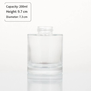 Flacon en verre transparent cylindrique moderne pour diffuseur d'huiles essentielles avec bouchon, 100 ml, 150 ml, 200 ml - Product Image 6