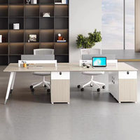 Modernes Büro-Schreibtisch-Set aus MFC-Holz für 2, 4, 6, 8 Personen für Mitarbeiter, Direktoren, Manager, Personal mit Modularer Trennwand