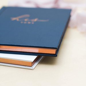 <strong>Personalised</strong> Premium Gold Foil <strong>Wedding</strong> Vow <strong>Books</strong> His and Hers Engagement Gifts for Bride Groom Leather Covered Print Notebook - Product Image 5