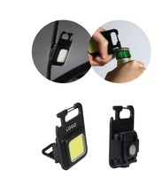 Hadiah Mini multifungsi Carabiner pembuka Tripod benang magnetik senter LED isi ulang lampu kerja COB Gantungan Kunci Lampu