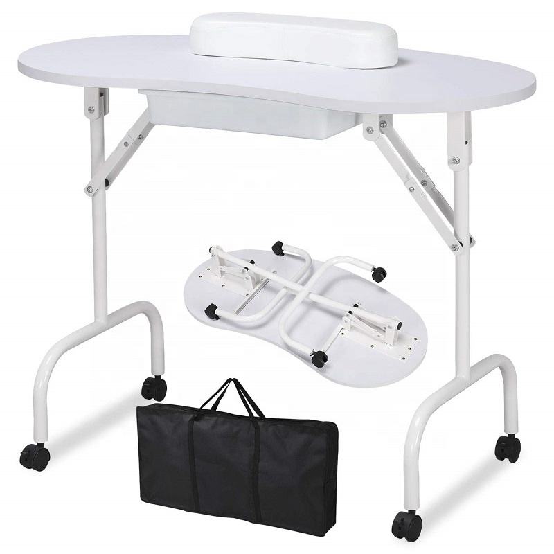 Cheap Professional Modern Portable Beauty Salon Furniture Manicure Tech Tables Nail Desk Workstation Table With Dust Collector