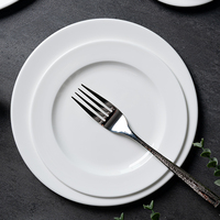 Assiettes en porcelaine blanche ensemble de vaisselle grandes assiettes plates assiette à dîner 11 pouces pour banquet horeca