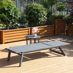 Chaise longue double <span class=keywords><strong>en</strong></span> <span class=keywords><strong>aluminium</strong></span> <span class=keywords><strong>pliable</strong></span> et imperméable pour piscine extérieure, plage, hôtel, terrasse, garantie 5 ans - Product Image 3