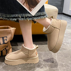 Bottes de <span class=keywords><strong>neige</strong></span> pour femmes, style <span class=keywords><strong>reine</strong></span>, à tige basse, semelle épaisse, toutes occasions, automne-hiver 2025, neuves, chaudes, légères, antidérapantes, dessus en PU artificiel - Product Image 2