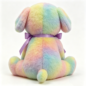 ตุ๊กตาสุนัขสีรุ้ง, ตุ๊กตาสุนัขย้อมสีแบบไทได, ตุ๊กตาสุนัขโบว์สีม่วง, ตุ๊กตาสุนัขสีพาสเทลรุ้งนุ่มนิ่ม - Product Image 4