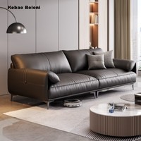 Ensemble de canapés d'angle modernes de haute qualité, petit canapé rectangulaire en cuir véritable avec rembourrage en éponge pour le salon