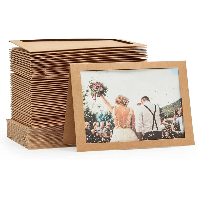 Moldura de papel para fotos dobrável, moldura de papel para fotos, reciclável, diy, marrom, foto, suporte de foto, venda imperdível, 2022