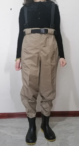 <span class=keywords><strong>Cuissardes</strong></span> de pêche à la mouche en nylon <span class=keywords><strong>Beige</strong></span> marron <span class=keywords><strong>Bottes</strong></span> de chasse imperméables Pêcheurs - Product Image 5