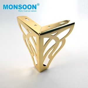 Patas de repuesto minimalistas para muebles de sala de estar, patas metálicas doradas para sofá y mesa con tornillos - Product Image 2