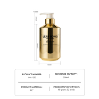Bouteille pulvérisateur PET 500 ml personnalisée OEM ODM avec finition électroplaquée or, logo personnalisé, emballage cylindrique pour shampoing, lotion, soins de la peau