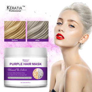 OEM 250ml masque capillaire de marque privée nourrissant hydratant <span class=keywords><strong>blond</strong></span> violet kératine naturelle et crème aux herbes biologiques pour la réparation des cheveux - Product Image 2