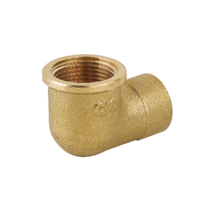 Gomito ridotto in ottone giallo 3/4 x 1/2 FF per tubi in rame - Product Image 1