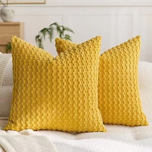 <span class=keywords><strong>Housse</strong></span> de <span class=keywords><strong>coussin</strong></span> en velours côtelé 3D, taie d'oreiller moderne à texture gaufrée pour <span class=keywords><strong>canapé</strong></span>, salon, chevet - Product Image 2