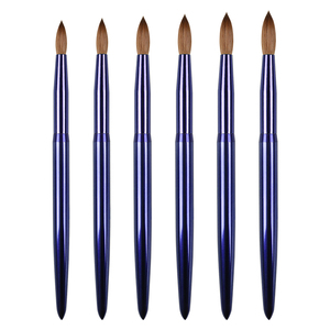 Mayoristas azul púrpura metales mango #2 ~ #24 Kolinsky cabeza peluda Nail Art Brush set y embalaje Acrílico Nail Art Brush - Product Image 2