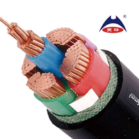 Câble d'alimentation électrique blindé moyenne tension, bandes de cuivre, blindage en acier, isolation PVC/XLPE, gaine PVC/PE, commande minimum 500m