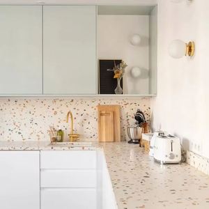 Gabinetes Abiertos de Lujo Chinos Personalizados, Amplio Espacio para el Hogar, Vaporizador Integrado, Isla de Mármol, Juego Completo de Gabinetes, Almacenamiento - Product Image 3